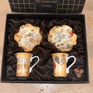Momkid Korean Genre Painting Espresso Coffee Set Box Tourist Souvenir